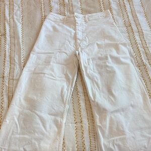 Zara White Pants with Gold Accents